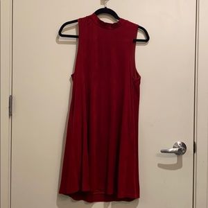 Red velvet dress